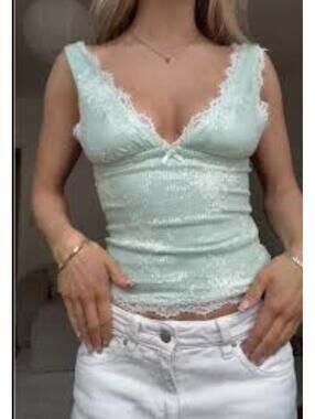 1990's Y2K  fairy grunge  fitted ruffle camisole xs